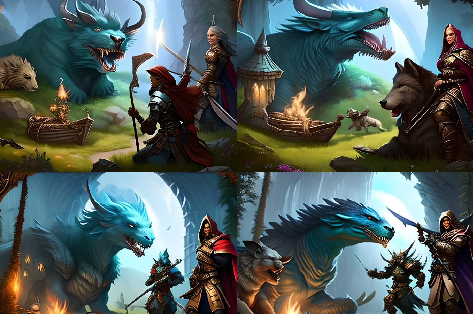 4 iterations of a similar scene