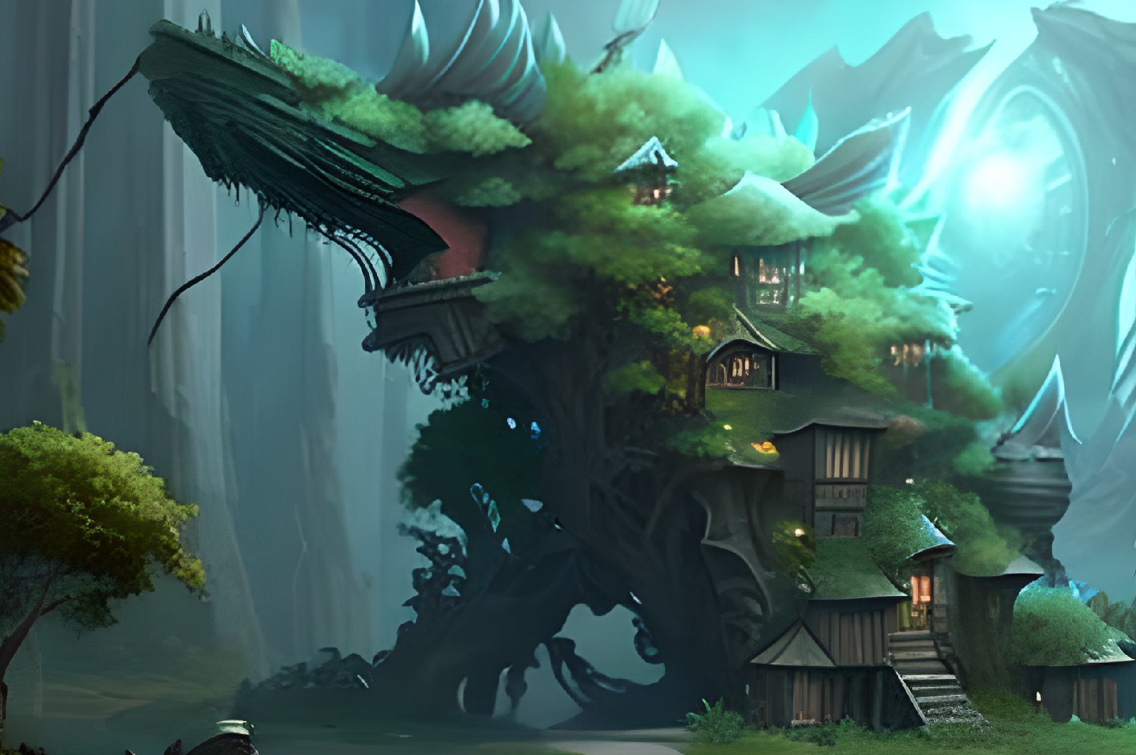 a mossy house